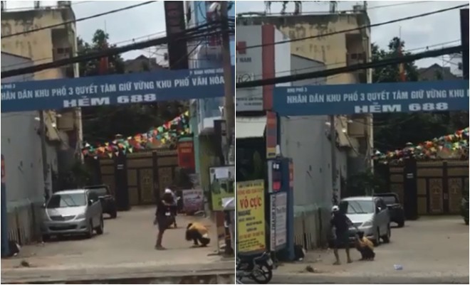 Phẫn nộ clip nam thanh niên đánh, đạp bạn gái tới tấp trên đường phố Sài Gòn - Ảnh 1.