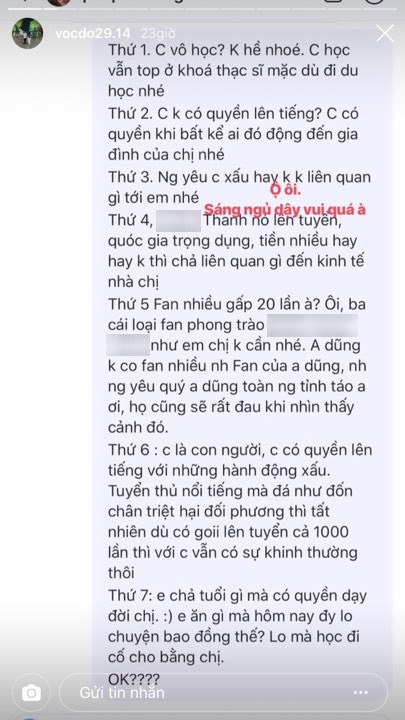 Bị anti-fan chửi vô học vì xúc phạm Văn Thanh, bạn gái thạc sĩ của hậu vệ CLB Hà Nội đáp trả xéo xắt: Em lo mà học bằng chị đi - Ảnh 5.