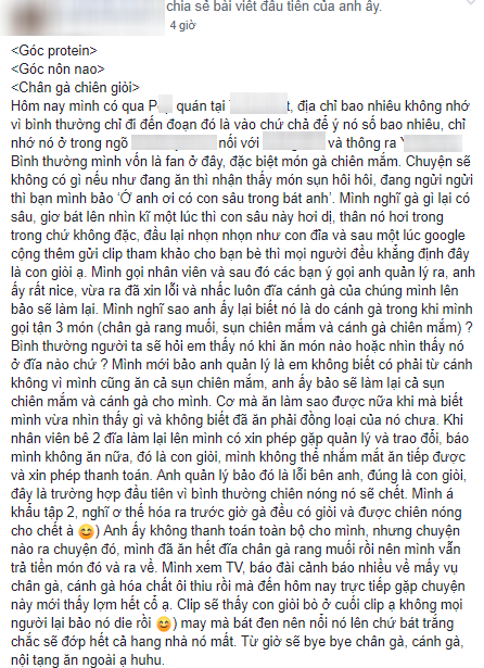 Đến cửa hàng có tiếng ăn gà, chàng trai điếng người khi thấy giòi bò bên trong, nhưng lời giải thích của chủ quán còn sốc hơn - Ảnh 1.