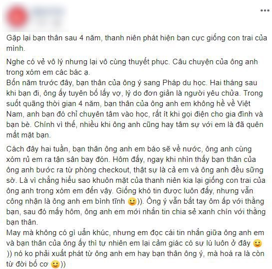 Thấy con trai mình giống hệt anh bạn thân đã lâu không gặp, thanh niên quyết nhắn tin “xanh chín” nhưng nghe giải thích còn “lú” hơn - Ảnh 1.