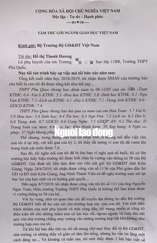 “Á khôi doanh nhân” xúc phạm hiệu trưởng ở Phú Quốc viết tâm thư gửi Bộ trưởng GD-ĐT - Ảnh 1.