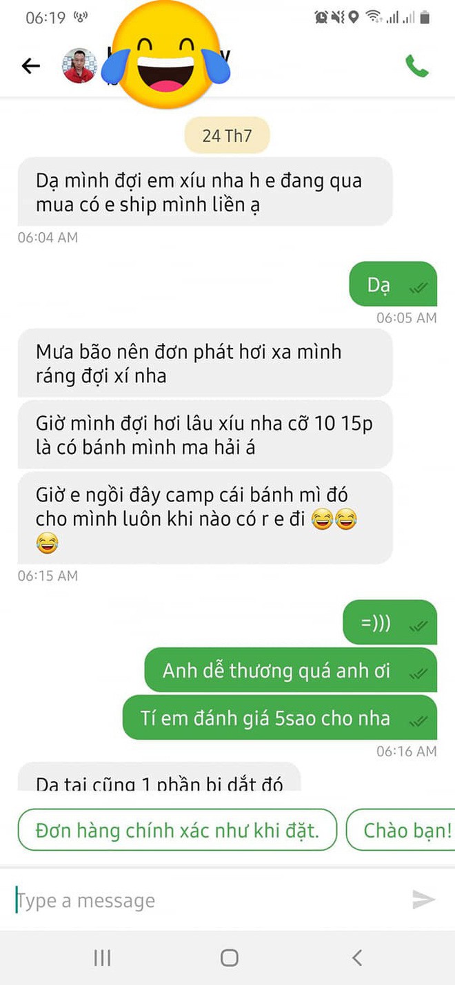 Mưa bão vẫn được shipper mua đồ ăn còn tán chuyện siêu thính, dân tình trổ tài tiên tri: Vài bữa thành đôi cho xem! - Ảnh 2.