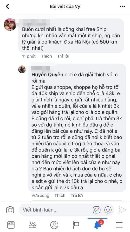 Suốt 2 tuần, cô gái đi bóc phốt chủ shop vì phải chi 3 nghìn đồng cho tiền ship 500km - Ảnh 1.