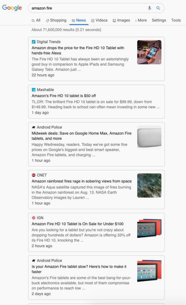 Search “cháy rừng Amazon” trên Google lại ra máy tính bảng, dân tình được thể kịch liệt phẫn nộ - Ảnh 2.