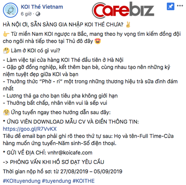 Sau Phúc Long, đến lượt thương hiệu trà sữa đình đám KOI Thé tiến quân ra Hà Nội - Ảnh 1.