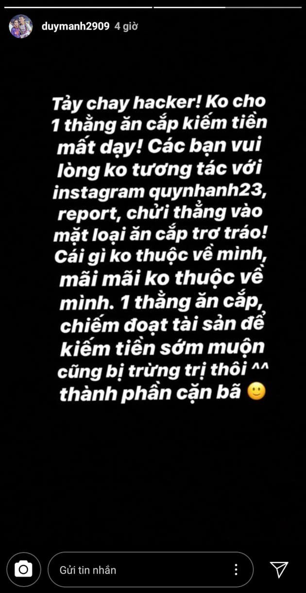 Không hổ danh cầu thủ gắt nhất U23 Việt Nam, Duy Mạnh phản ứng cực chất khi bạn gái bị hack tài khoản Instagram - Ảnh 2.