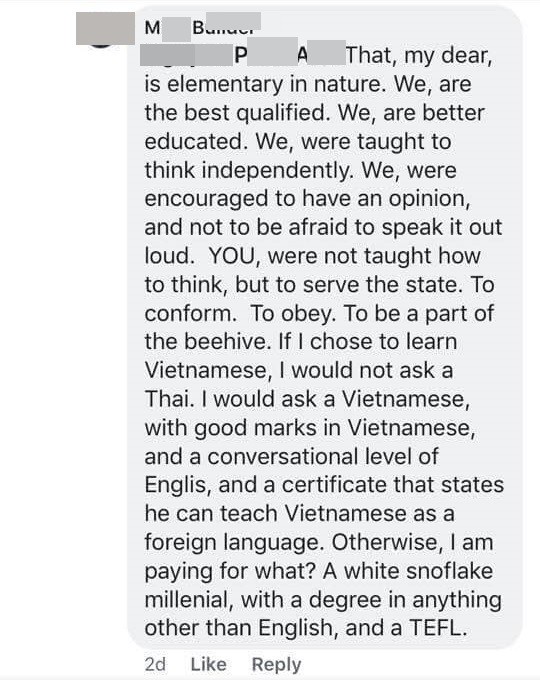 Dân mạng tranh cãi kịch liệt về thầy giáo nước ngoài nói người Việt là thấp kém, hoạt động như cỗ máy nhưng bất ngờ hơn là diễn biến ngược sau đó - Ảnh 3.