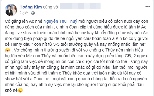 Cùng chung hoàn cảnh chồng mới - con riêng, vợ Ưng Hoàng Phúc đăng đàn bênh vực Thu Thủy - Ảnh 1.