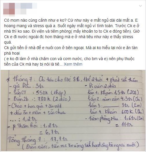 Bị mắng hoang phí vì 1 tháng hết gần 18 triệu đồng, mẹ trẻ lại được chị em đồng cảm sau khi công khai bảng chi tiêu - Ảnh 1.