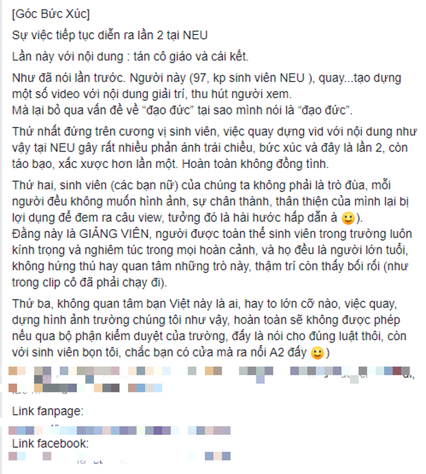 Ăn gạch đá vì vào trường Kinh tế quốc dân quay video tán nữ giảng viên, nam youtuber vẫn đáp trả cực thái độ với dân mạng, thậm chí còn miệt thị phụ nữ! - Ảnh 2.