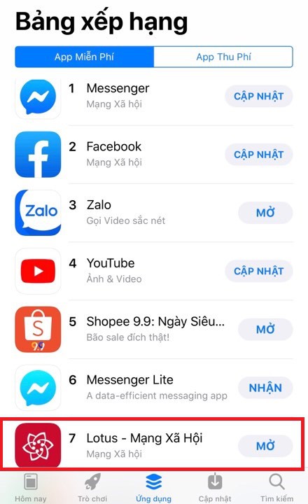 Mạng xã hội mới Lotus lọt tốp phổ biến nhất Việt Nam trên App Store - Ảnh 1.
