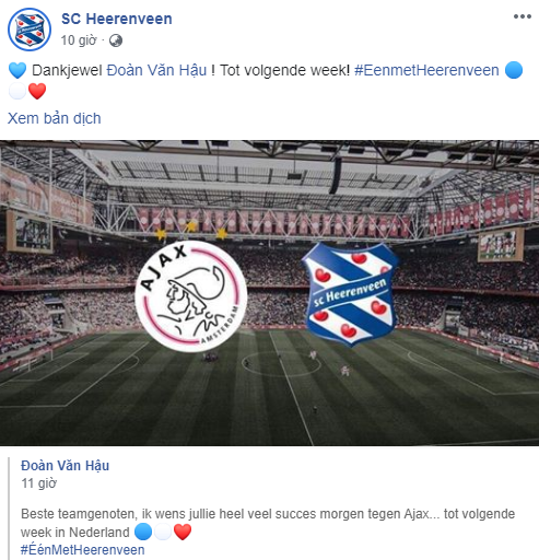 Đoàn Văn Hậu bắn tiếng Hà Lan, SC Heerenveen hào hứng đáp lại - Ảnh 1.