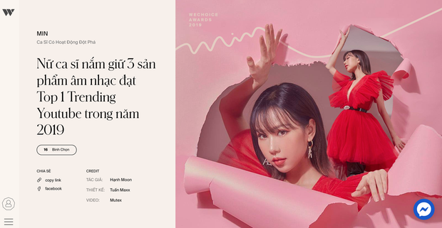 3 hạng mục ganh đua quyết liệt tại WeChoice 2019: Ca sĩ có hoạt động đột phá, MV của năm và Nghệ sĩ Underground có hoạt động nổi bật, ai sẽ chiến thắng? - Ảnh 7. 3 hạng mục ganh đua quyết liệt tại WeChoice 2019: Ca sĩ có hoạt động đột phá, MV của năm và Nghệ sĩ Underground có hoạt động nổi bật, ai sẽ chiến thắng? - Ảnh 7.