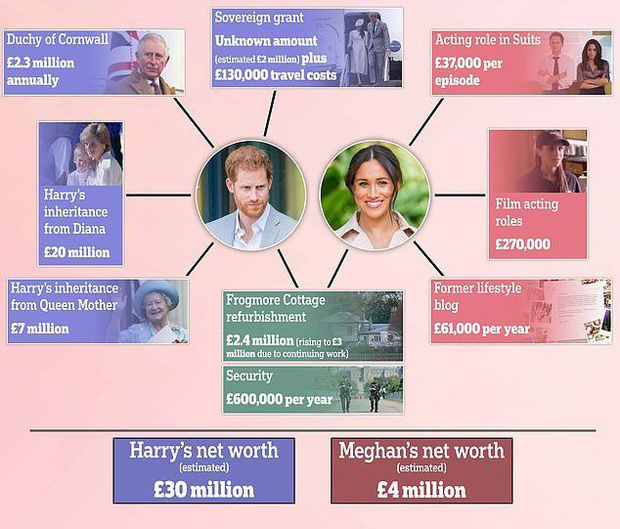 Vợ chồng Hoàng tử Harry và Meghan Markle sở hữu tổng tài sản lên tới trên 1 nghìn tỷ đồng, số tiền đó ở đâu mà ra? - Ảnh 4.