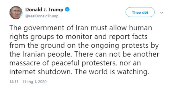 Iran thừa nhận bắn rơi máy bay Ukraine: Tổng thống Trump nói gì? - Ảnh 1.