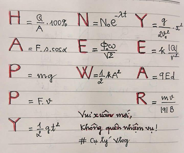 Muốn học trò nghỉ Tết không quên bài vở, thầy giáo Vật Lý tặng một câu chúc khiến ai nhìn vào cũng khóc thét - Ảnh 1.