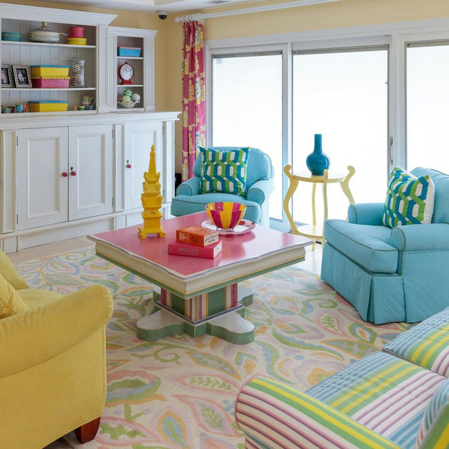 Cùng ngắm các mẫu phòng khách chỉ dành cho những ai yêu thích màu nổi - Ảnh 10.