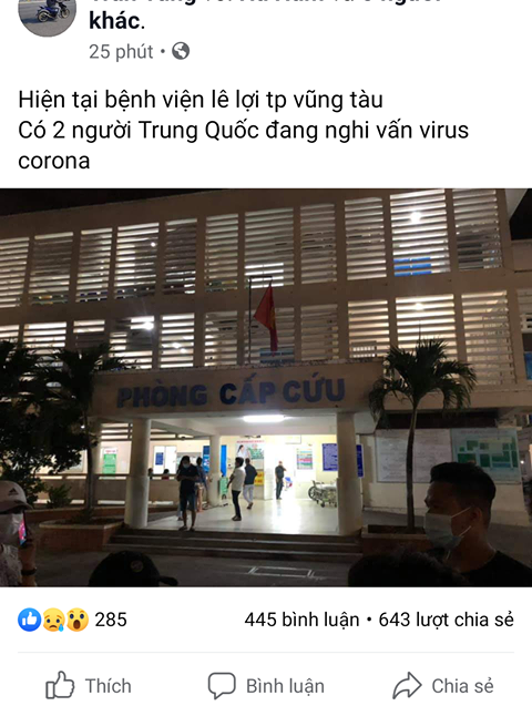 Công an mời làm việc với người đăng tải 2 người Trung Quốc nhập viện nghi nhiễm virus corona - Ảnh 1.