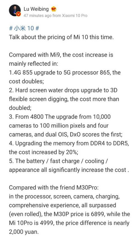 Sếp Xiaomi kể ra 5 lý do tại sao hãng phải nâng giá Mi 10/Mi 10 Pro đắt hơn tới gần 150 USD so với Mi 9 - Ảnh 2.