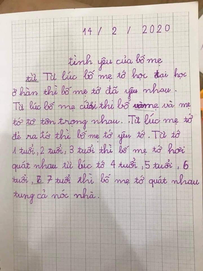 Đoạn văn tả về tình yêu bố mẹ gây sốt MXH: 1,2 tuổi bố mẹ hơi quát nhau, đến 7 tuổi thì quát nhau tung cả nóc nhà - Ảnh 1.