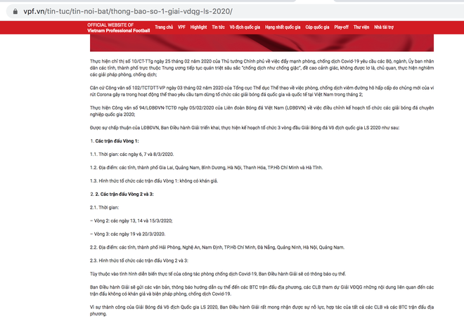Giải bóng đá lớn nhất Việt Nam cũng sẽ thi đấu không có khán giả do ảnh hưởng của dịch Covid-19 - Ảnh 2.