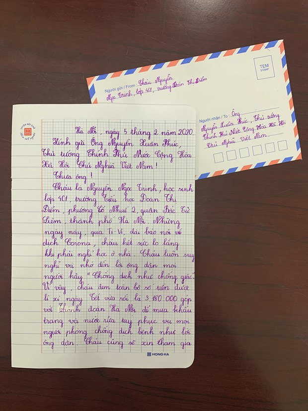 Nội dung thư bé gái lớp 4 gửi Thủ tướng xin góp hơn 3 triệu tiền mừng tuổi mua khẩu trang chống dịch - Ảnh 2.
