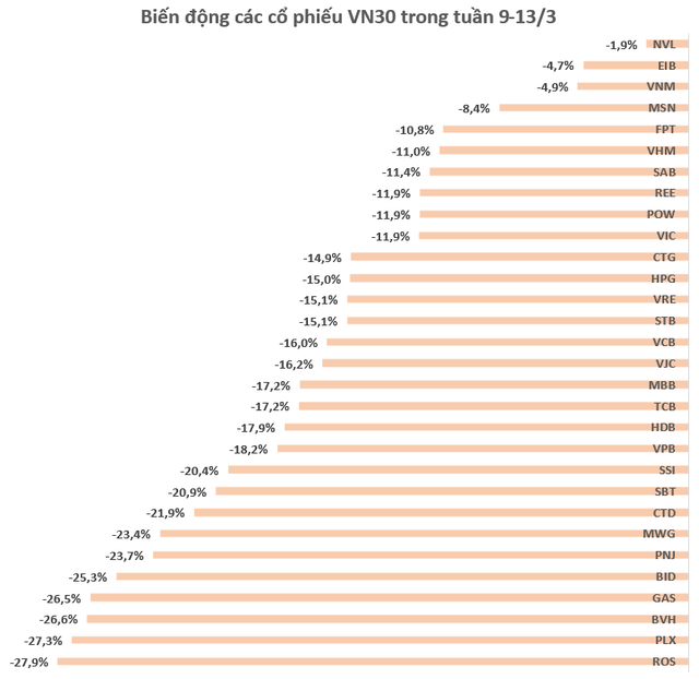 Tuần đen tối của chứng khoán Việt Nam: VN-Index mất 14,55%, giảm mạnh nhất trong vòng 12 năm, vốn hóa “bay hơi” 25,5 tỷ USD - Ảnh 2.