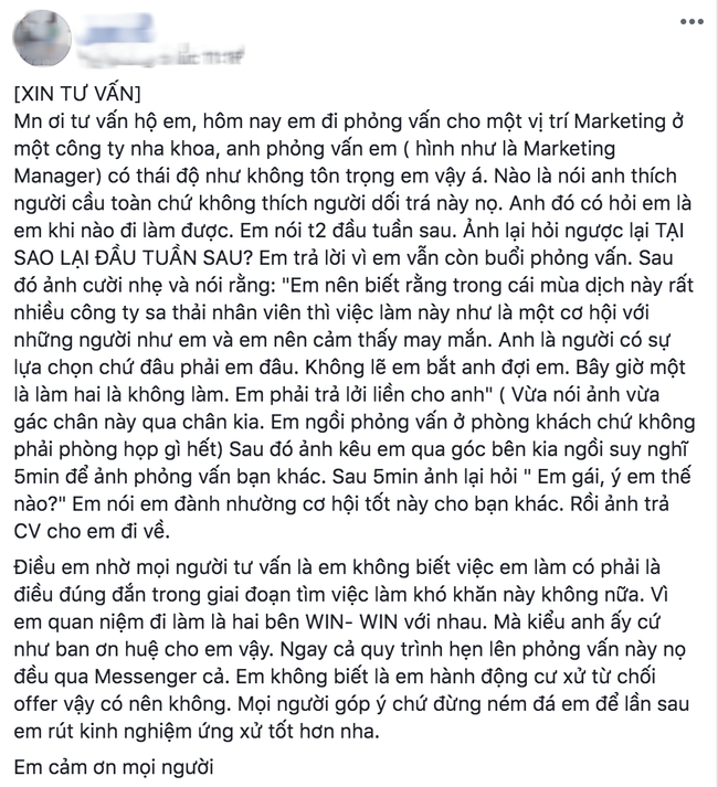 Bị nhà tuyển dụng hạch sách Anh mới có sự lựa chọn chứ không phải em!, cô nàng than vãn liền bị cư dân mạng bắt thóp - Ảnh 1.