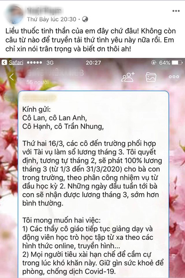 Hiệu trưởng trường tư gây bão khi trả 100% tiền lương cho giáo viên mùa dịch Covid-19: Mọi người hạn chế tiêu xài, cầm cự qua giai đoạn này - Ảnh 1.