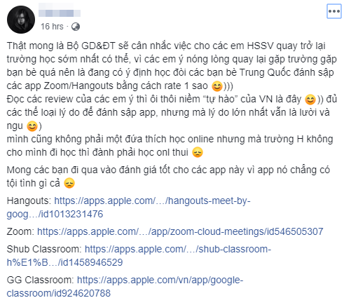 Phản đối học online kiểu học sinh Việt: Rủ nhau đánh giá 1 sao app giao bài tập, để lại bình luận tục tĩu dưới bài giảng trực tuyến - Ảnh 5.