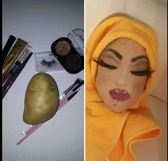 Vịt hóa thiên nga đã là gì, đỉnh cao công nghệ make-up là biến củ khoai tây cũng trở thành gương mặt mỹ nhân vạn người mê - Ảnh 1.