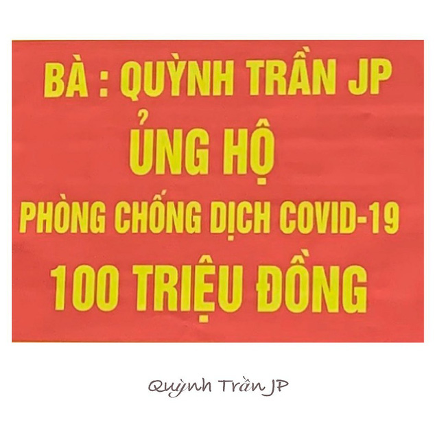 Quỳnh Trần JP đóng góp 100 triệu ủng hộ chống dịch Covid-19 ở Việt Nam, dân mạng rào rào kêu gọi mạnh mẽ nắm tay đón ngày an yên - Ảnh 2.