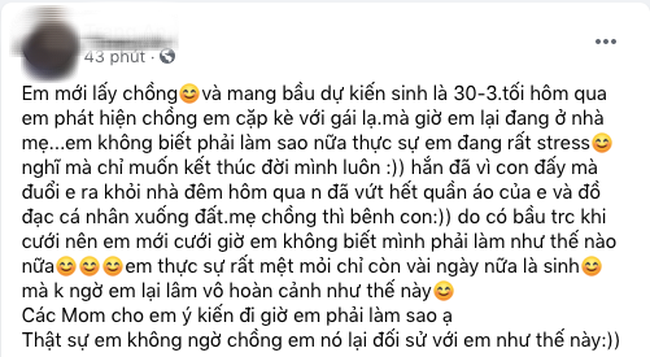 Vợ mang bầu phát hiện ra chồng ngoại tình, anh ta còn ném đồ đạc vợ đi nhưng vẫn được mẹ bênh vực, dân tình đồng loạt hiến kế cho cô vợ đáng thương - Ảnh 1.