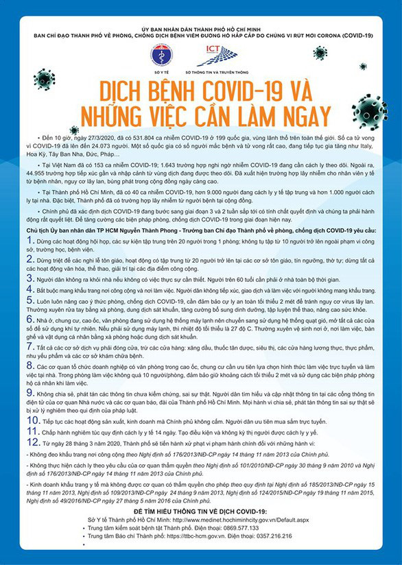 TPHCM phát 5 triệu tờ rơi về 12 việc cần làm ngay trong 14 ngày vàng để phòng chống dịch Covid-19 - Ảnh 1.