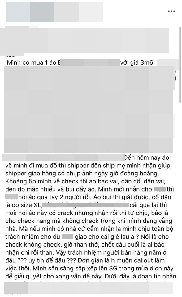 Bỏ 3,6 triệu mua chiếc áo hàng nội địa lại nhận về nùi giẻ bạc phếch nhàu nhĩ, liên hệ với chủ shop thì chỉ nhận được câu trả lời quá đỗi lạnh lùng - Ảnh 3.