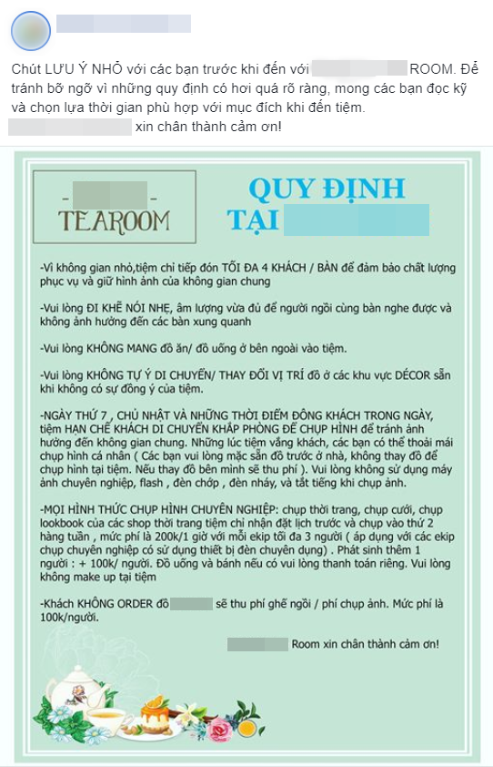 Sau quán cafe chửi, lại thêm một tiệm trà có bảng quy định khắt khe, khách ra về sau khi lỡ nói chuyện ồn liền bị quán đăng story nhắc khéo gây bức xúc - Ảnh 1. Sau quán cafe chửi, lại thêm một tiệm trà có bảng quy định khắt khe, khách ra về sau khi lỡ nói chuyện ồn liền bị quán đăng story nhắc khéo gây bức xúc - Ảnh 1.