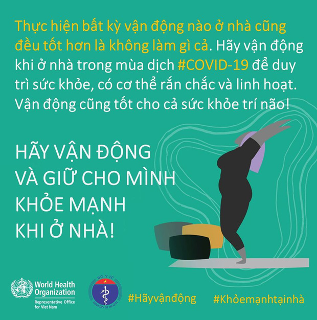 Bộ Y tế và WHO khuyến khích, hướng dẫn người dân các kiểu vận động để giữ sức khỏe trong mùa dịch COVID-19 - Ảnh 3.