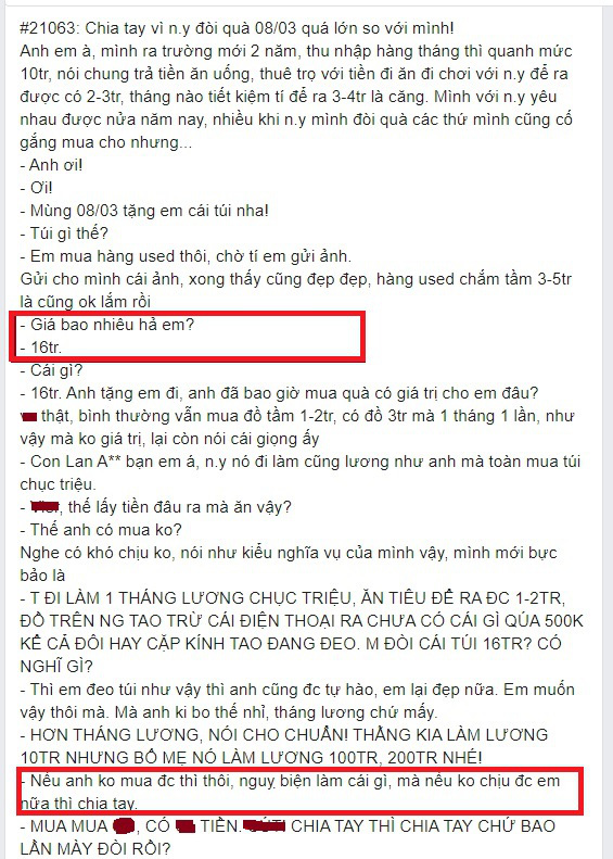 Lương tháng 10 triệu, người yêu đòi mua quà 8/3 tận 16 triệu, anh chàng bị bạn gái sỉ vả: Chia tay, có tháng lương cũng ki bo - Ảnh 2.