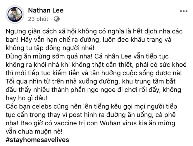 Sao Việt ngày đầu nới lỏng cách ly xã hội: Vũ Khắc Tiệp hào hứng ra đường, Bảo Hân bị nhắc nhở vì chuyện khẩu trang - Ảnh 7.