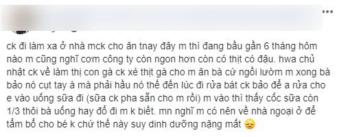 Nàng dâu than thở bầu 6 tháng mà ngày nào mẹ chồng cũng chỉ cho ăn cơm rau với nước mắm, dân mạng lại chỉ điểm sai của cô gái - Ảnh 1.