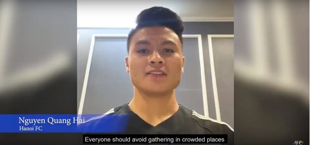 Quang Hải được AFC lựa chọn gửi lời kêu gọi phòng, chống dịch Covid-19 - Ảnh 1. Quang Hải được AFC lựa chọn gửi lời kêu gọi phòng, chống dịch Covid-19 - Ảnh 1.