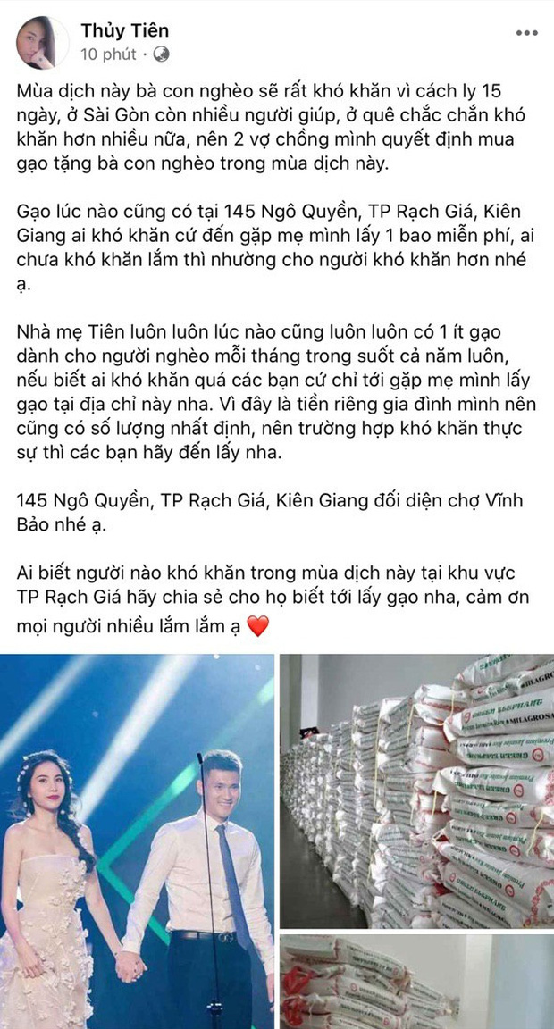 Bị thắc mắc không làm từ thiện ở quê nhà Công Vinh, Thủy Tiên lên tiếng: Nghe là biết yêu chồng đến mức nào! - Ảnh 1.