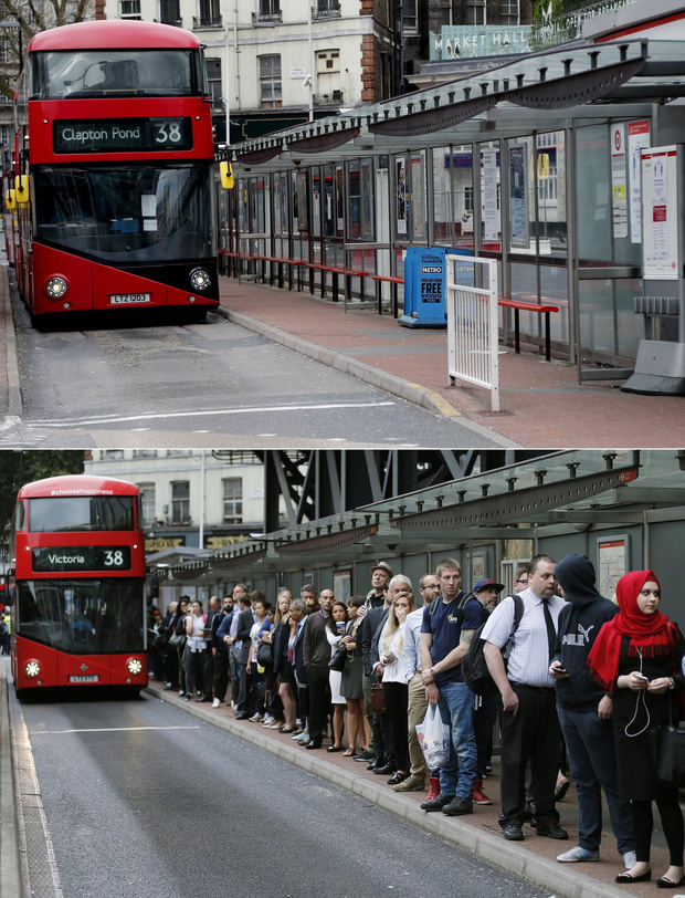 Loạt ảnh Before - After cho thấy London vắng lặng đến siêu thực sau lệnh phong tỏa để chống dịch Covid-19 - Ảnh 5.