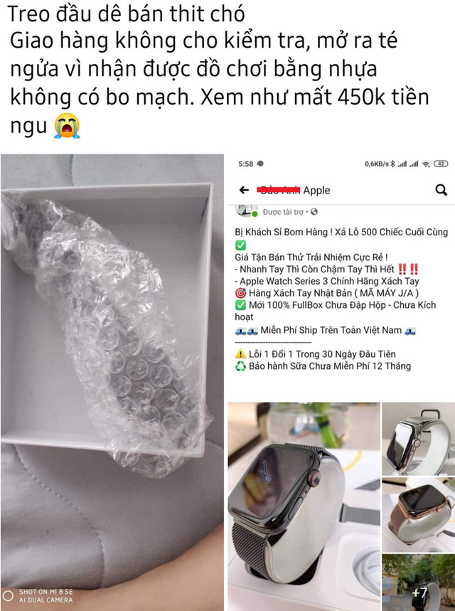 Mua Apple Watch 450.000 đồng, khách “đắng lòng” vì gian thương gửi món đồ không ngờ tới - Ảnh 1.