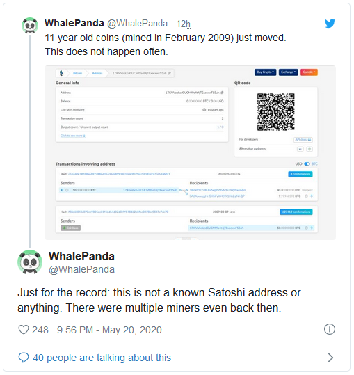50 Bitcoin cổ xưa vừa được giao dịch, phải chăng Satoshi Nakamoto đã hồi sinh? - Ảnh 1.