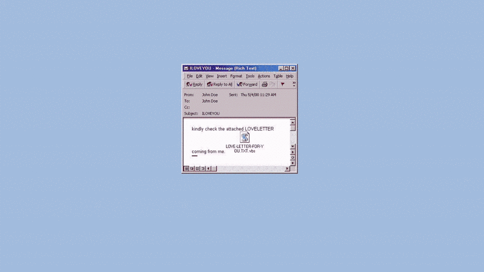 Lây nhiễm cho 50 triệu máy tính trong 10 ngày, sâu ILOVEYOU đã gây ra đại dịch virus máy tính đầu tiên trên thế giới như thế nào - Ảnh 2. Lây nhiễm cho 50 triệu máy tính trong 10 ngày, sâu ILOVEYOU đã gây ra đại dịch virus máy tính đầu tiên trên thế giới như thế nào - Ảnh 2.