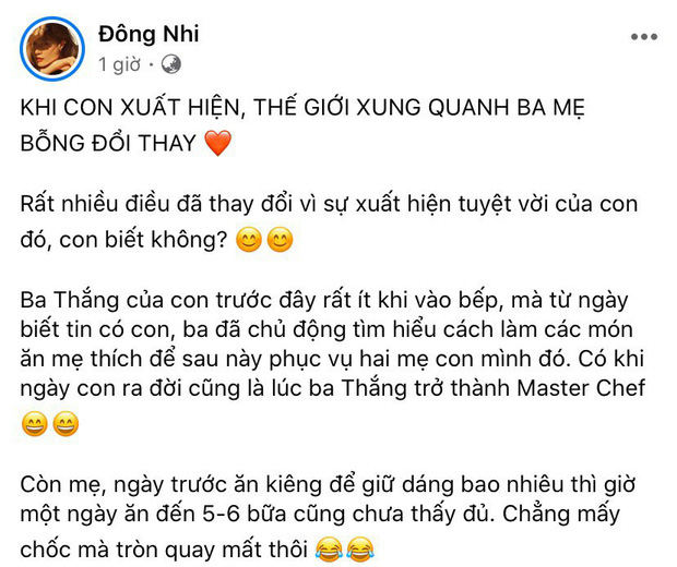 Đông Nhi tiết lộ cuộc sống thay đổi 180 độ sau khi mang bầu: Ngày ăn 5 đến 6 bữa, Ông Cao Thắng sắp thành MasterChef - Ảnh 1.