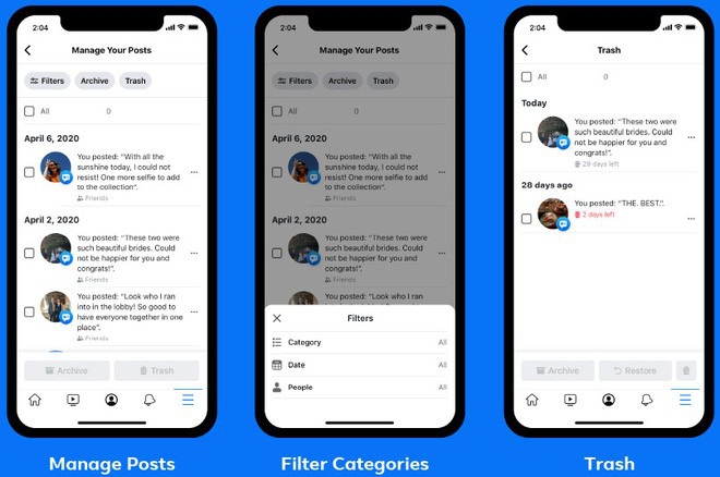 Facebook ra mắt tính năng mới, giúp xóa bỏ quá khứ đau thương và các bài đăng ngớ ngẩn thời trẻ trâu dễ dàng hơn - Ảnh 1.