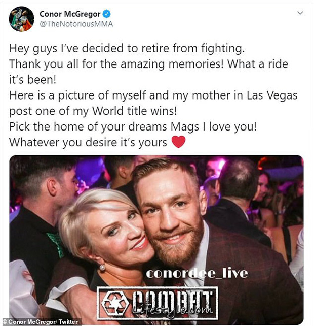 Gã điên Conor McGregor khiến các fan sốc nặng khi bất ngờ tuyên bố giải nghệ ở tuổi 31 - Ảnh 1.