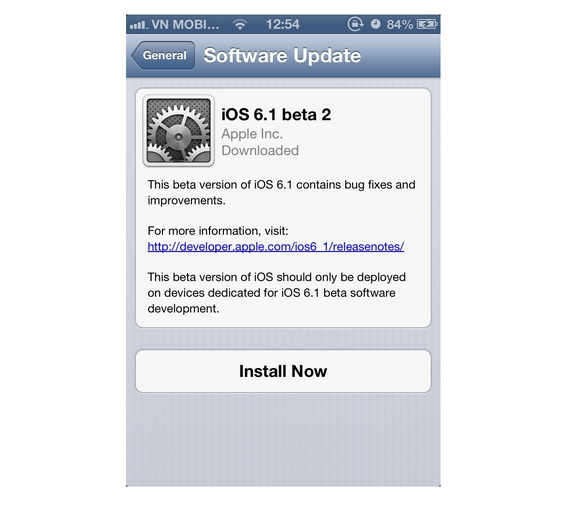 Apple ra mắt phiên bản iOS 6.1 Beta 2 dành cho các nhà phát triển 2